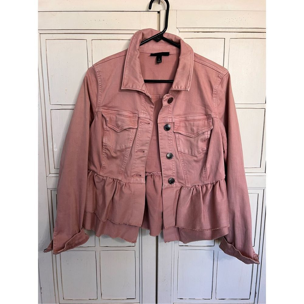 Lane Bryant size 14 pink denim jacket